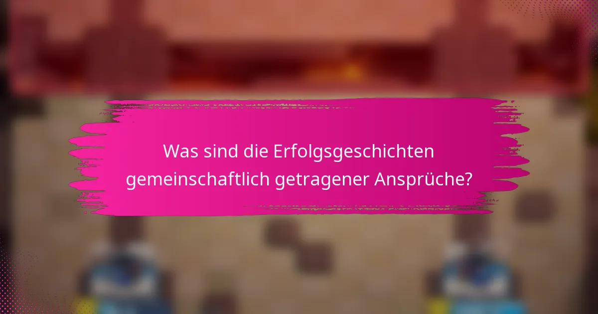 Was sind die Erfolgsgeschichten gemeinschaftlich getragener Ansprüche?