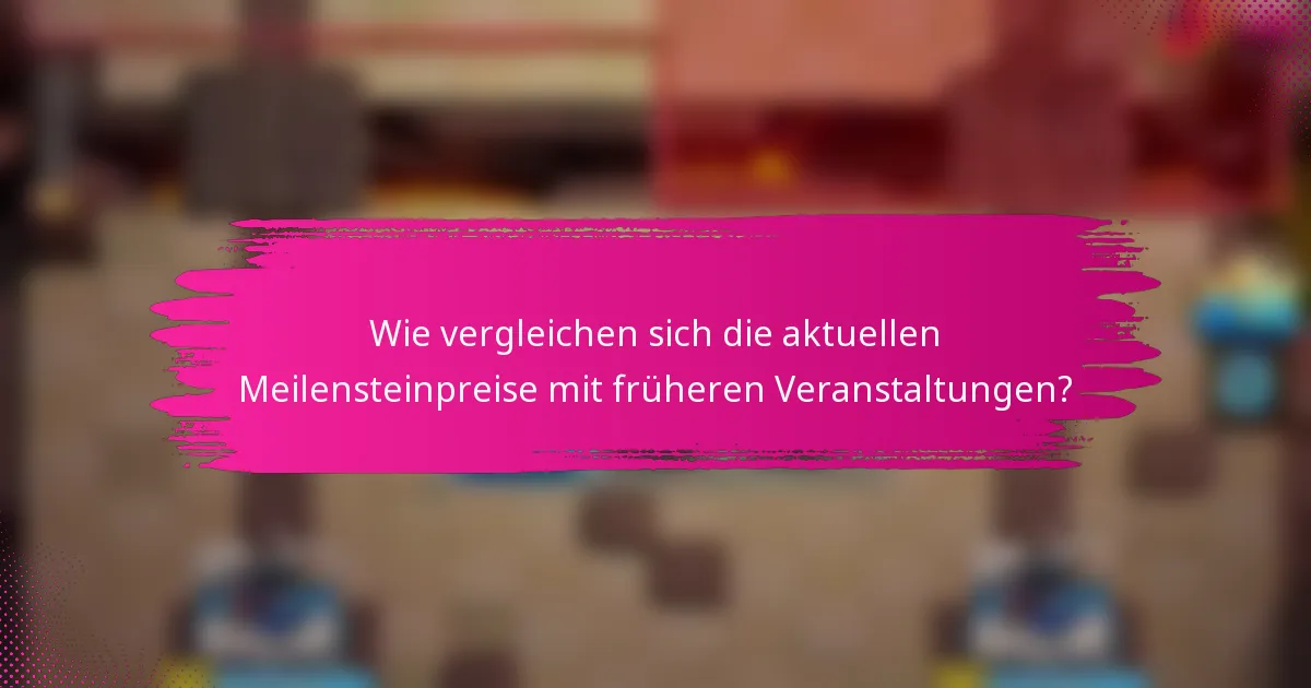 Wie vergleichen sich die aktuellen Meilensteinpreise mit früheren Veranstaltungen?